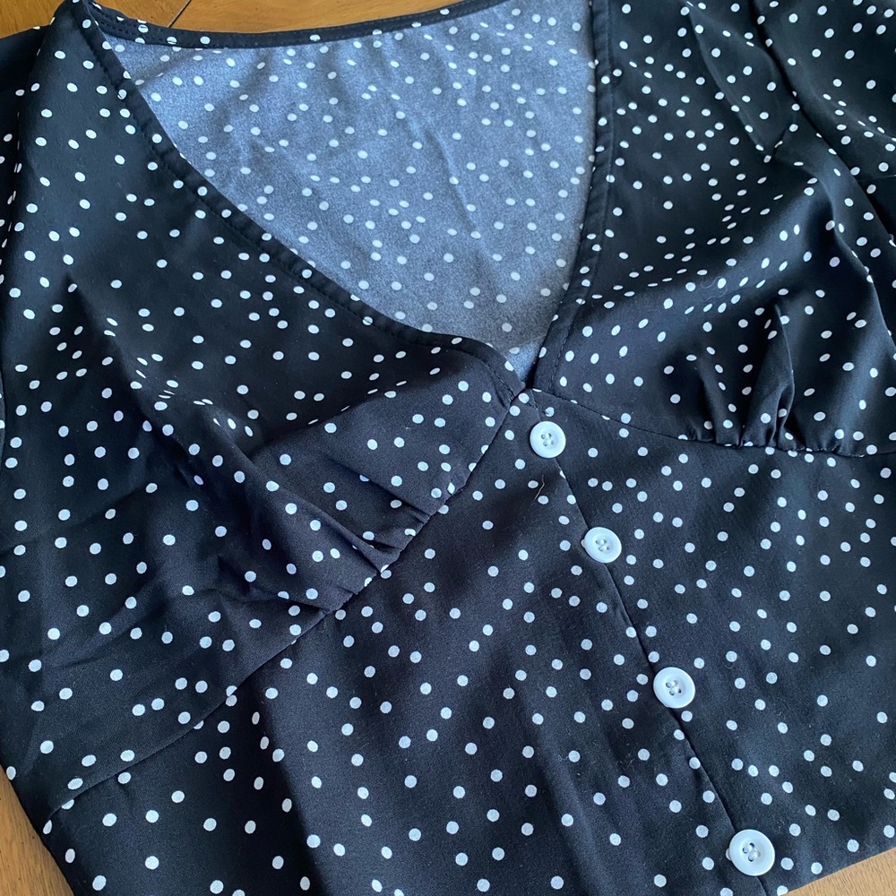 Vintage Style Polka Dot Shirt S - Picture 2 of 8